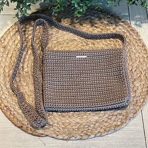 the sak Vintage Crossbody/Shoulder Crochet Knit Taupe Bag 90's Y2K